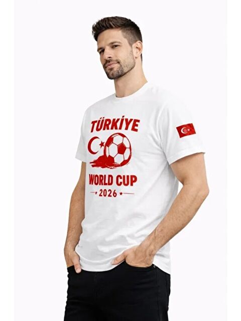 Jane's Erkek Türkiye World Cup 2026 Baskılı Tişört Futbol Temalı Forma Tişört