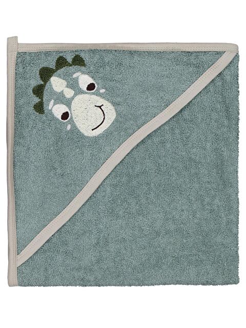 Civil Baby Dinozor Nakışlı Havlu - Haki Standart - S000503641-18547