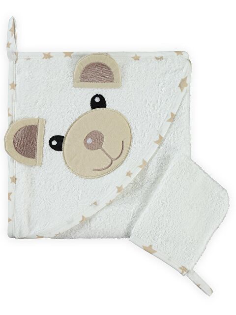 Civil Baby Ayıcık Nakışlı Havlu - Kahverengi Standart - S000503640-19413