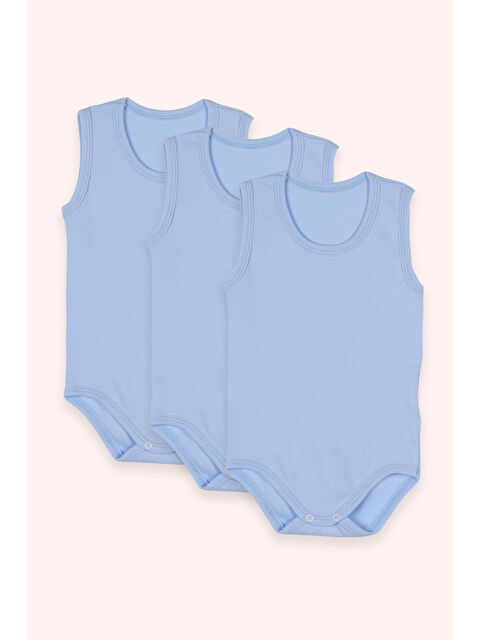 Panço Yenidoğan Kalın Askılı Çıtçıtlı 3'lü Mavi Body - S000527345-17234
