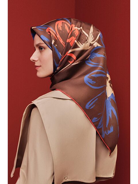 ARMİNE Klasik Desenli Saf İpek Twill Eşarp 9322 84 - S000500442-19413