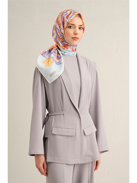 ARMİNE Desenli Saf İpek Twill Eşarp 9332 58 - S000500445-23173