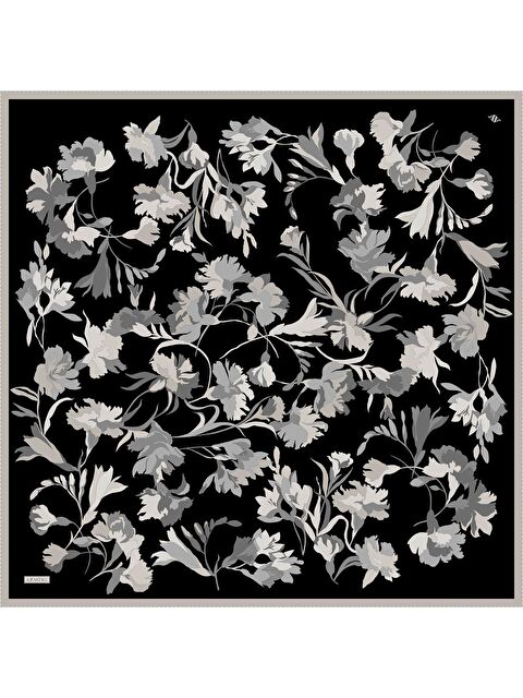 ARMİNE Çiçek Desenli Saf İpek Twill Eşarp 9342 84 - S000500446-19351