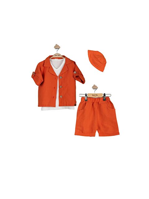 Yami Mia Şapkalı Keten Çocuk 4'lü Takım - S000144958-18657