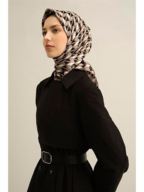 ARMİNE Obje Desenli Saf İpek Twill Eşarp 9309 04 - S000500447-19413