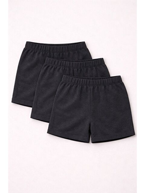 JackandRoy 3'lü Paket Set Genç Kız Beli Lastikli Basic Pamuklu Şort - S000527331-33408
