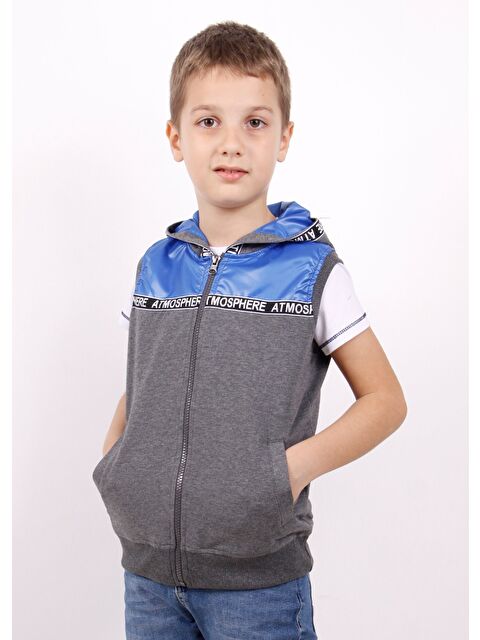 Toontoykids Erkek Çocuk Şeritli Kapüşonlu Yelek - S000372633-29666