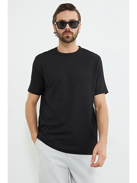 Fullamoda Bisiklet Yaka Bürümcük Yaka Tişört