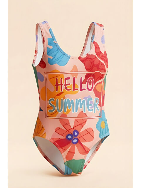 Modanino Kız Çocuk Mayokini - Görsel Desenli-2-6 Yaş 12616N