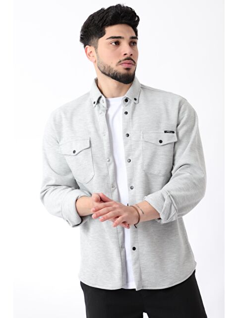 Stilkombin Çift Cep Kapaklı Örme Erkek Gömlek XC U16805_40335 - S000205109-20600