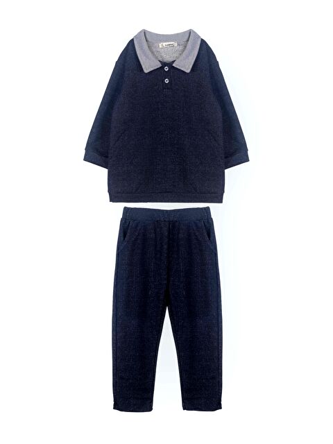 Luess Erkek Çocuk Polo Yaka Jean Görünümlü 3 İplik Alt Üst Takım  3 4 Yaş   8 9 Yaş - S000304188-21164