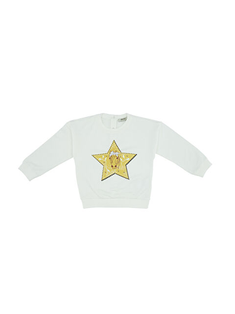 Panço Kız Çocuk Baskı Detaylı Sweatshirt - S000320045-19965
