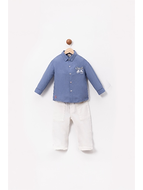 Magu Erkek Çocuk Nakış Detaylı Gömlek Ve Cepli Pantolon Takımı – 2'Li Set, Pamuklu - S000383277-23173