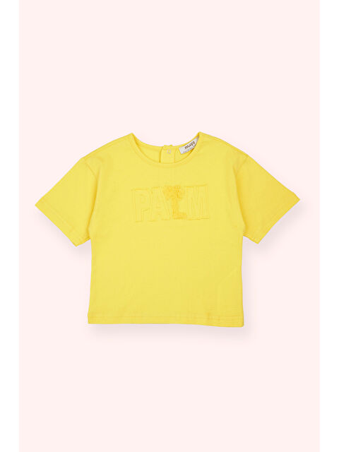 Panço Erkek Bebek Nakış Detaylı Sarı Tişört - S000518372-20072
