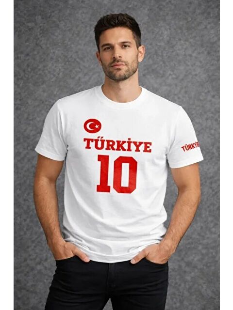 Jane's Erkek TÜRKİYE Ay Yıldız Baskılı 10 Numara Forma Tişört Taraftar Tişört