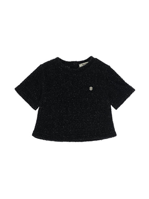 Panço Kız Çocuk Gümüş Simli Triko - S000333765-19351