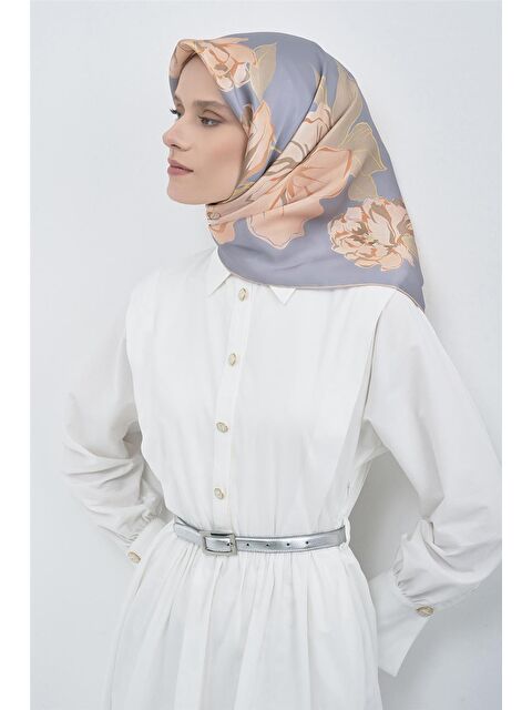 ARMİNE Saf İpek Twill Eşarp 9509D 81 - S000501832-20008