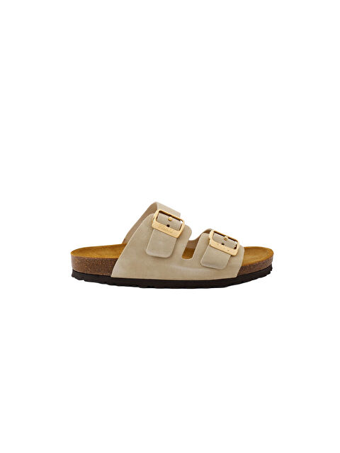 Frau Kadın Terlik 17D8 VELOUR-S Cappuccino (Taupe)