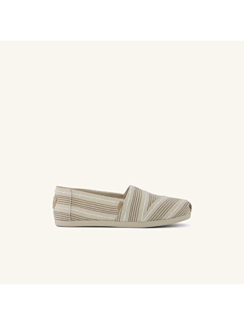 Toms Kadın Espadril 10023037 ALPARGATA CLASSIC Natural Metallic Stripe