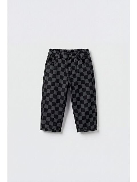 Magu Erkek Çocuk Oversize Kare Desenli Pantolon
