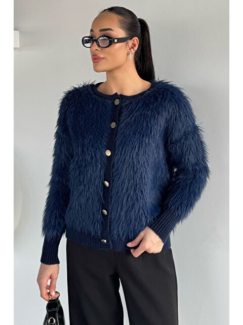 Gülseli Kadın Ön Düğmeli Sakallı Triko Ceket - S000491763-21164