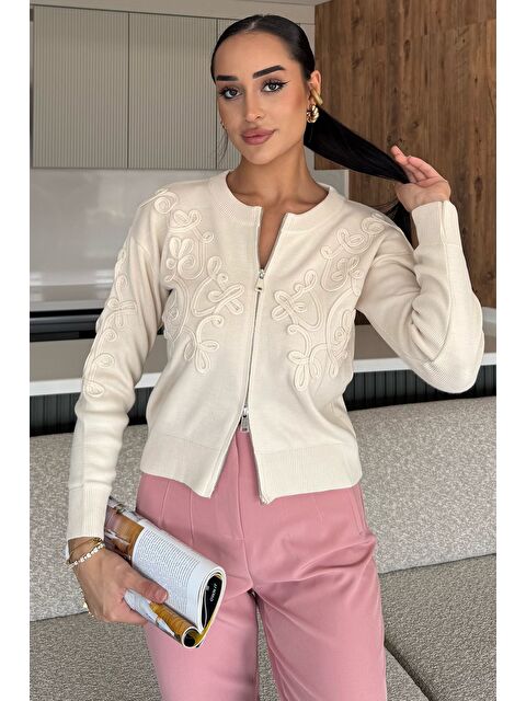 Gülseli Kadın Fermuarlı Triko Hırka (s-m-l Uyumludur) - S000445239-19966