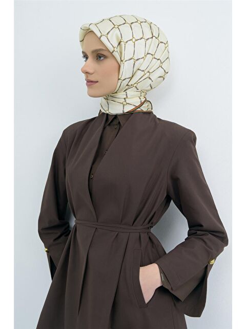 ARMİNE Saf İpek Twill Eşarp 9538D 80 - S000501861-19965