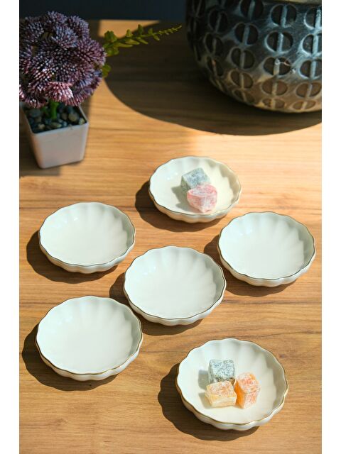 Kütahya Porselen Bone Luz Kase Altın File 6 Parça 8cm BNLZF08KSS220 - S000397414-19965