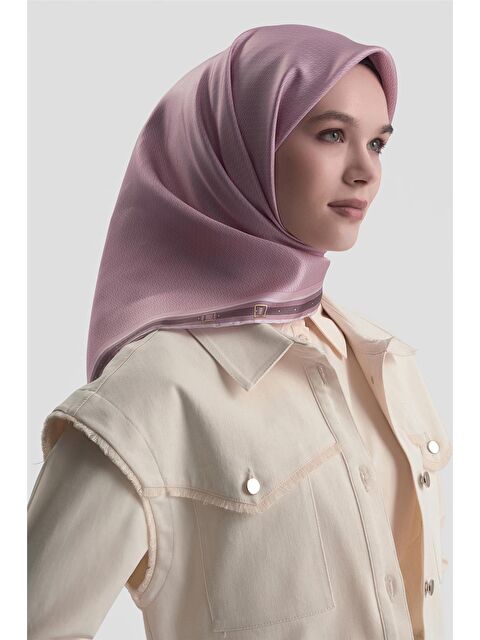 ARMİNE Monogram Desenli Saf İpek Twill Eşarp 9401D 37 - S000500654-20031