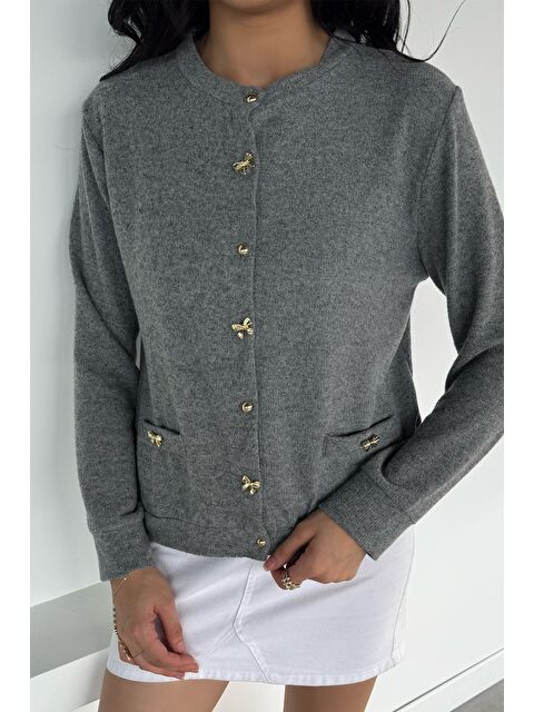 Gülseli Kadın Fiyonk Düğmeli Triko Hırka - S000469724-20600