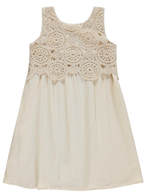 Civil Girls Dantelli 10-13 Yaş Elbise - Bej 10-11 Yaş - S000526641-19928
