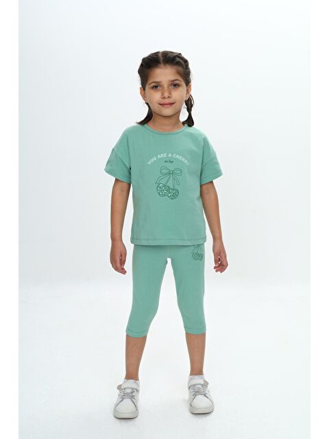 Toontoykids Kız Çocuk Kalpli Fiyonk Baskılı Kaprili Takım - S000372634-526