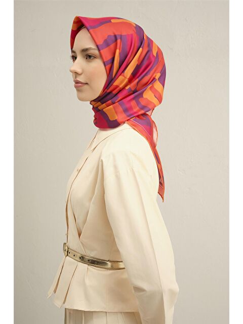 ARMİNE Geometrik Desenli Saf İpek Sura Eşarp 9303 54 - S000500456-22000