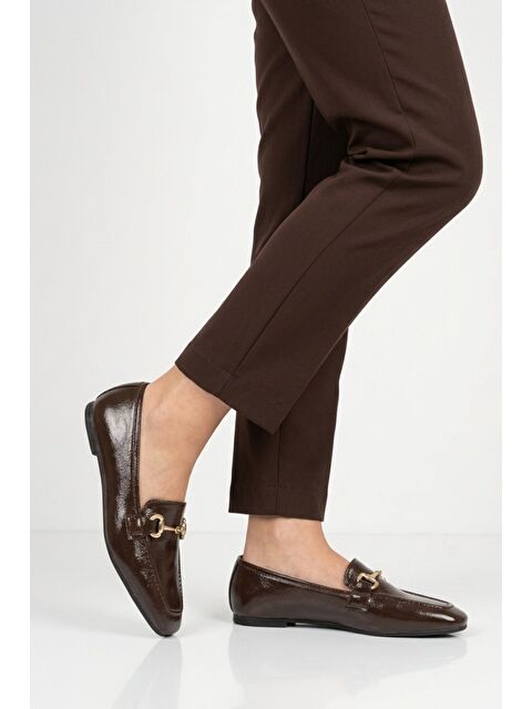 Ayakmod Kahve Rugan Kadın Hafif Casual Ayakkabı K-311 Z