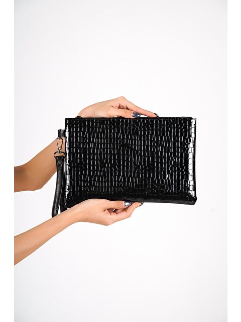 Capone Outfitters Rugan Kroko Desenli Paris Kadın Clutch Çanta - S000176282-19351