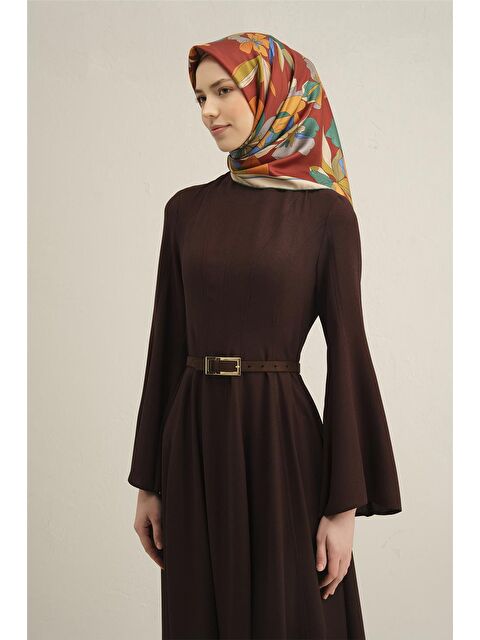 ARMİNE Çiçek Desenli Saf İpek Sura Eşarp 9312 52 - S000500522-22000