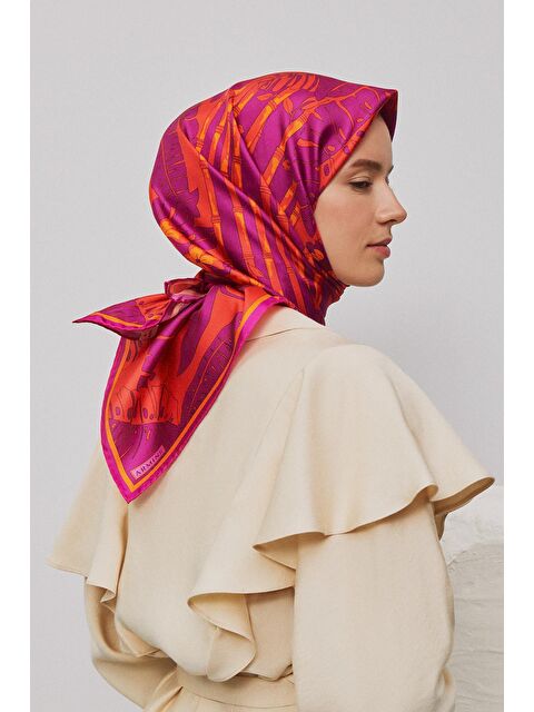 ARMİNE Çiçek Desenli Saf İpek Twill Eşarp 9353 07 - S000505037-20031