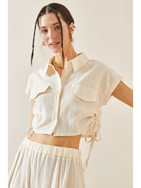 Xhan Bej Polo Yaka Büzgülü Gömlek 5YXK2-48844-25 - S000236608-19928