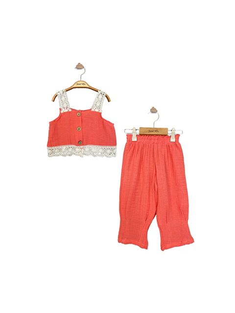 Yami Mia Dantelli Müslin Kız Çocuk Şalvarlı Takım - S000144977-20048