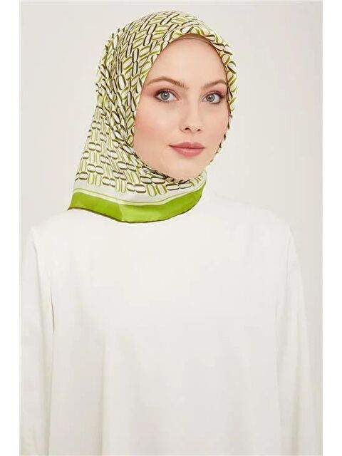 ARMİNE Klasik Desenli Twill İpek Eşarp 24Ya9149 8 54 - S000498263-18194