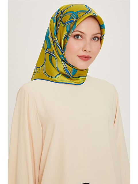 ARMİNE Klasik Desenli Twill Saf İpek Eşarp 9203D 88 - S000505049-18194
