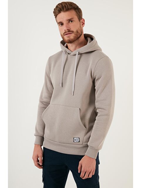 Buratti Slim Fit Kapüşonlu Kanguru Cepli İçi Tüylü Yumuşak Şardonlu Erkek Hoodie 5905281 - S000000611-29391