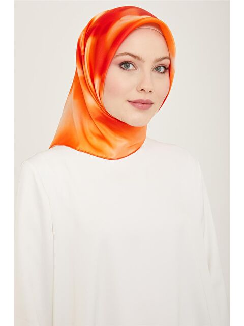 ARMİNE Çiçek Desenli Twill İpek Eşarp 24Ya9124 82 86 - S000505051-22000