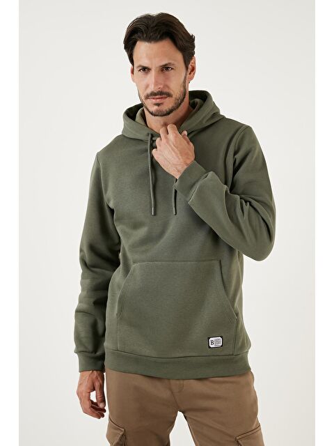 Buratti Slim Fit Kapüşonlu Kanguru Cepli İçi Tüylü Yumuşak Şardonlu Erkek Hoodie 5905281 - S000000611-18547