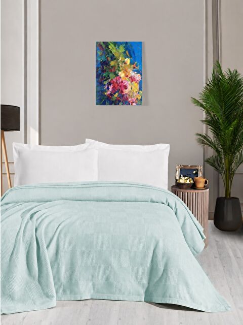 Mulberry Waflle Desenli Pike Battaniye %100 Pamuk Kalın İplik Yumuşak Battal Boy 240 x 260