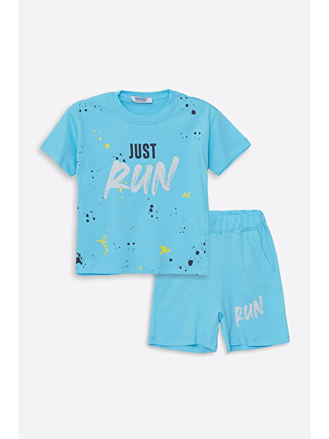 COPPA BABY Run Baskılı Penye Şort- T-shirt Erkek Takım - S000227487-19393