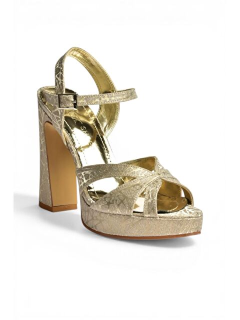 Fox Shoes Altın Kadın Topuklu Ayakkabı Y246170214