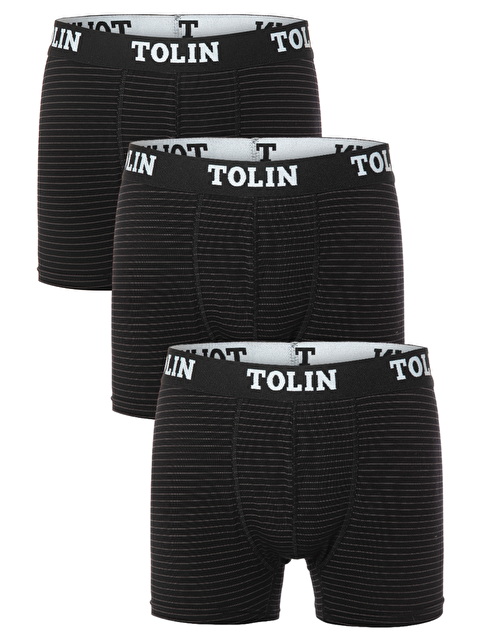 Tolin Erkek 3 lü Pamuklu Elastanlı Renkli Boxer Seti 4147 - S000413202-22238