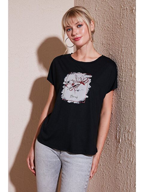 Lela Baskılı Bisiklet Yaka Regular Fit T Shirt 6671002 - S000209728-19351