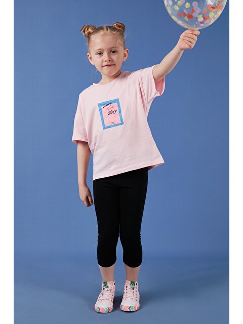 Lela Pamuklu Bisiklet Yaka Kısa Kollu Taytlı Alt-Üst Kız Çocuk Takım 6212005 - S000176290-20024